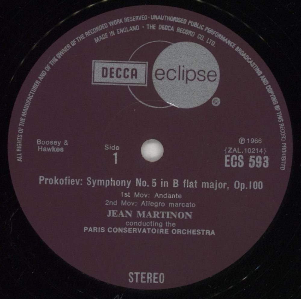 Sergei Prokofiev Prokofiev: Symphony No. 5 UK vinyl LP album (LP record) PJ3LPPR848869