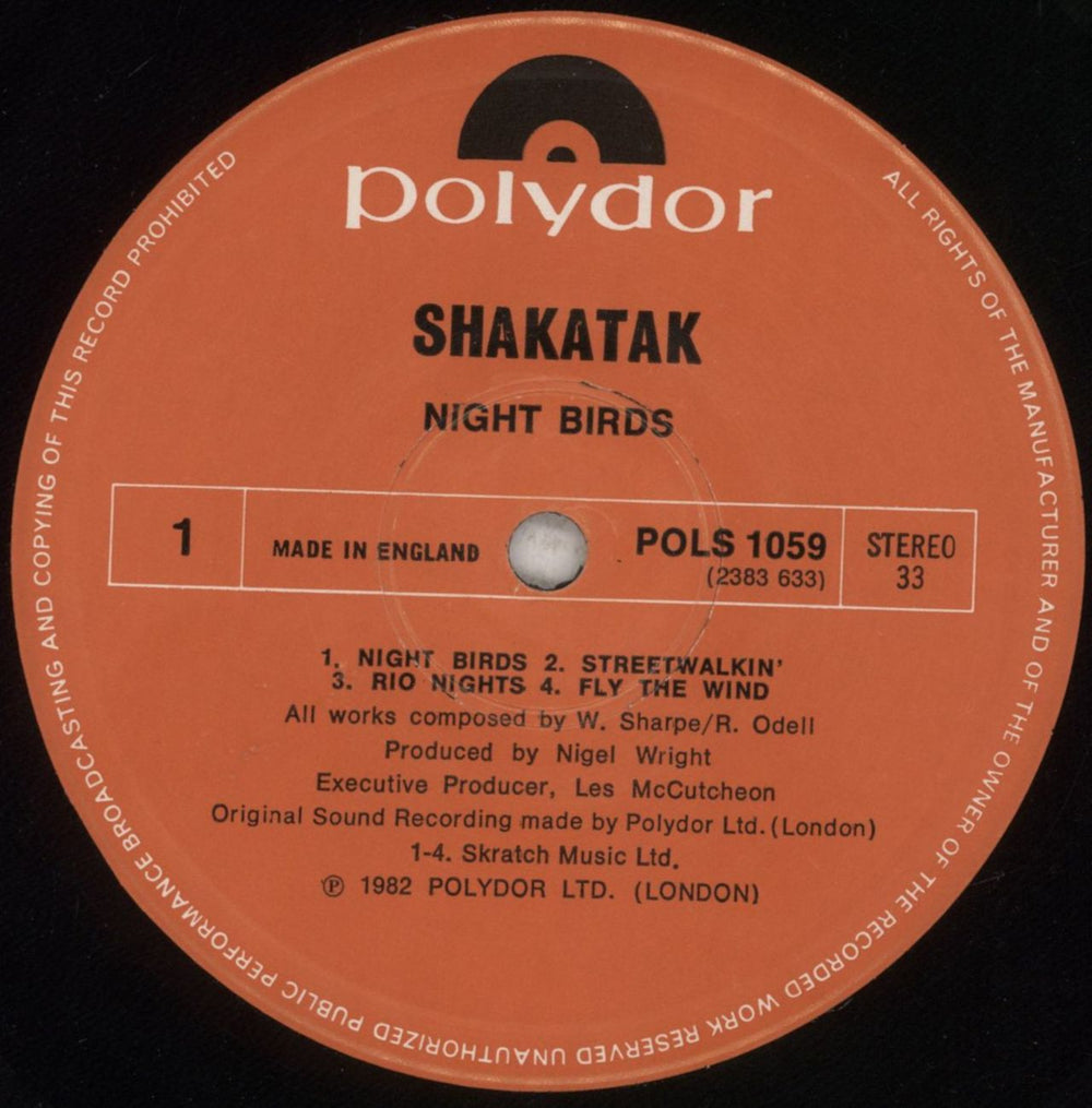 Shakatak Night Birds - EX UK vinyl LP album (LP record) SKALPNI778485