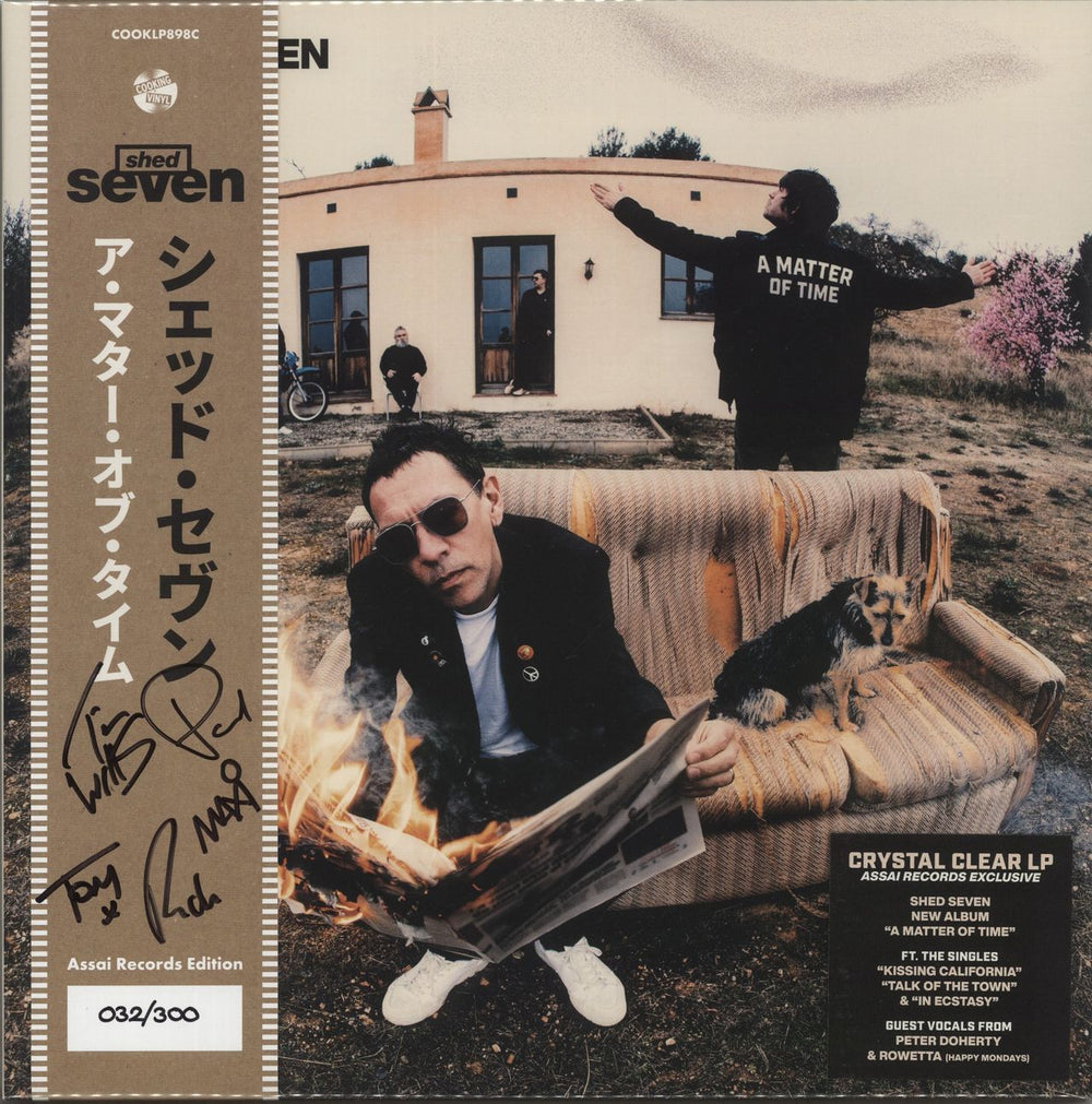 Shed Seven A Matter Of Time - Clear Vinyl + Autographed Obi UK vinyl LP album (LP record) COOKLP898