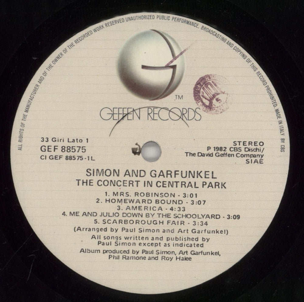 Simon & Garfunkel The Concert In Central Park + Booklet Italian 2-LP vinyl record set (Double LP Album) SGF2LTH860812