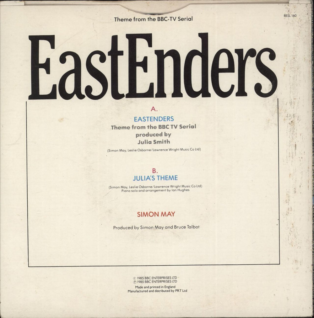 Simon May Eastenders + Sleeve UK 7" vinyl single (7 inch record / 45)
