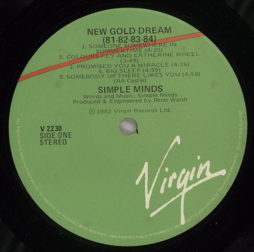 Simple Minds New Gold Dream New Zealand vinyl LP album (LP record) SIMLPNE877488