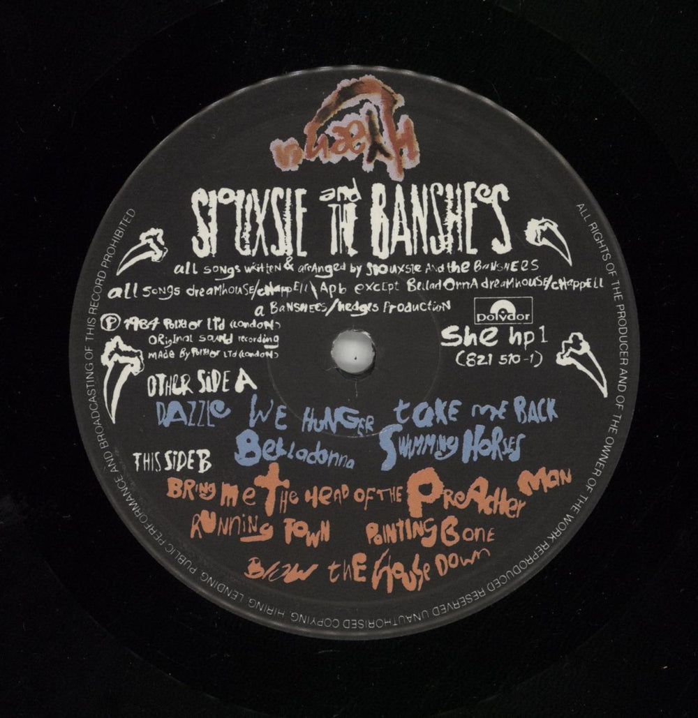 Siouxsie & The Banshees Hyaena - 1st - Promo Stamped UK Promo vinyl LP album (LP record) SIOLPHY863917