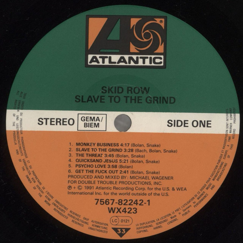 Skid Row (80s) Slave To The Grind - No Hype Sticker UK vinyl LP album (LP record) SROLPSL857471
