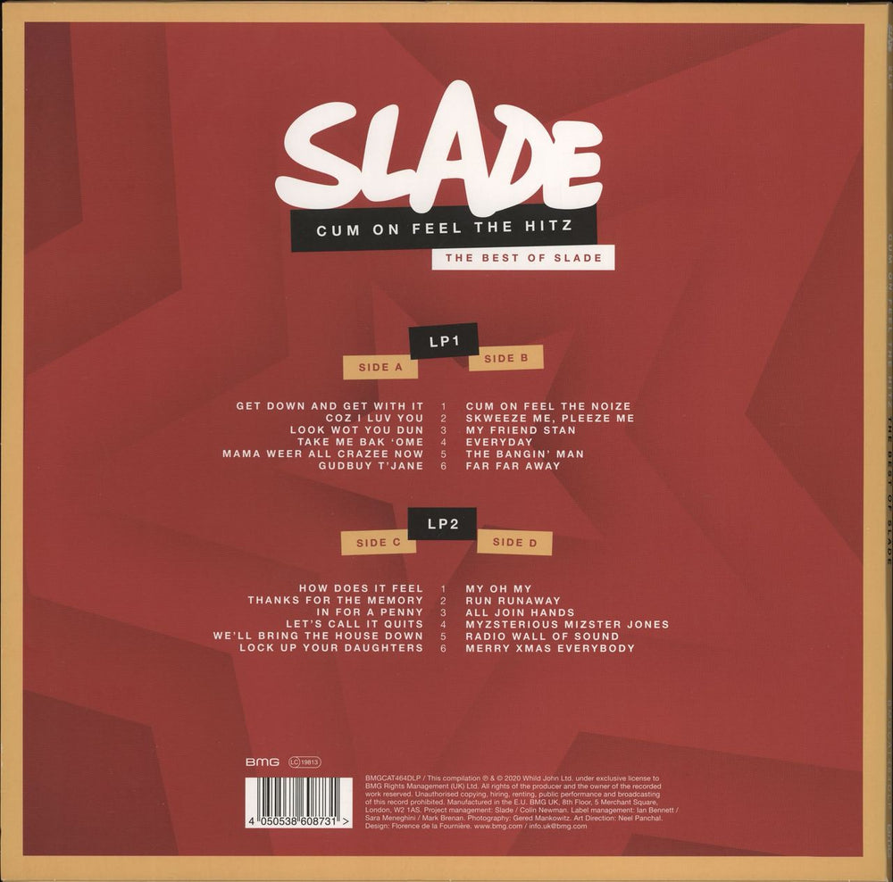 Slade Cum On Feel The Hitz The Best of Slade UK 2-LP vinyl record set (Double LP Album) 4050538608731