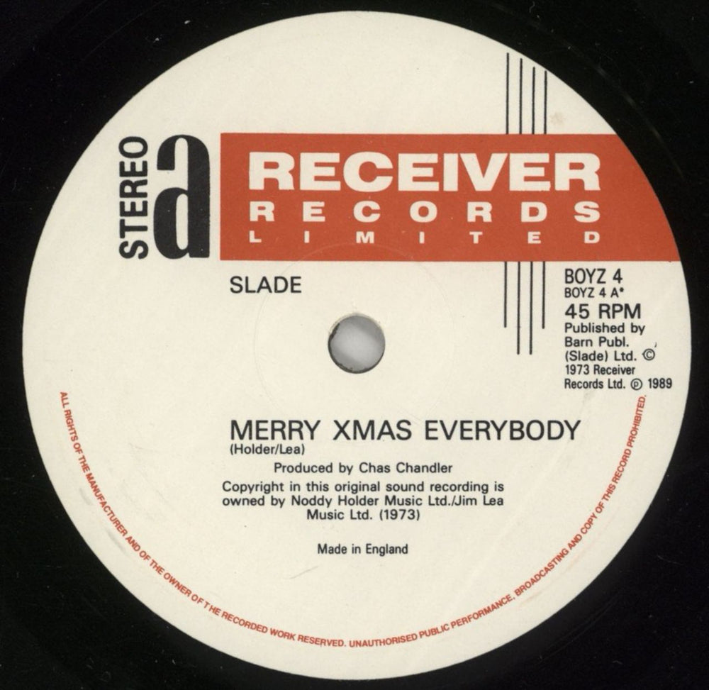 Slade Merry Christmas Everybody UK 7" vinyl single (7 inch record / 45) SDE07ME49347