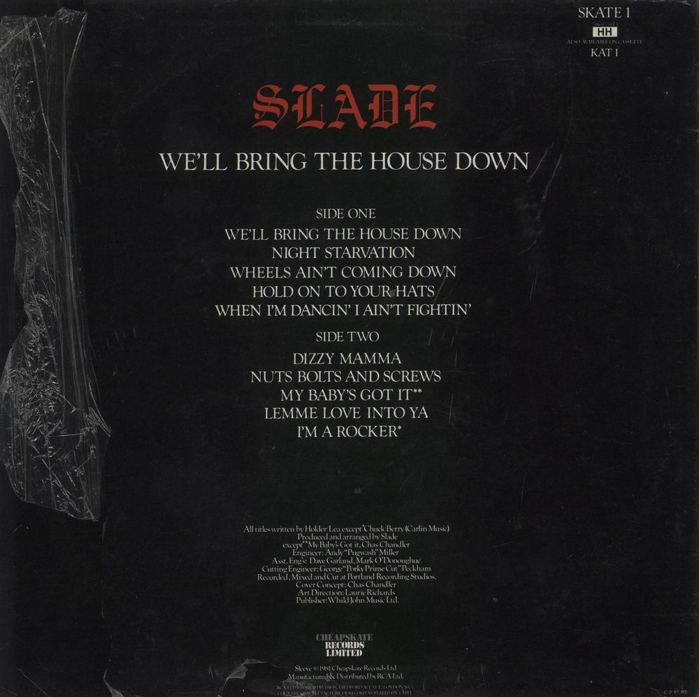 Slade We'll Bring The House Down + Merchandise Insert - VG - Shrink UK vinyl LP album (LP record)