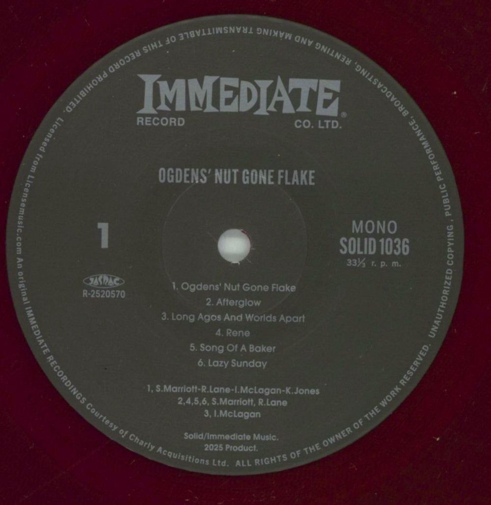 Small Faces Ogdens' Nut Gone Flake - RSD 2025 - Red Vinyl Japanese vinyl LP album (LP record) SMFLPOG864841
