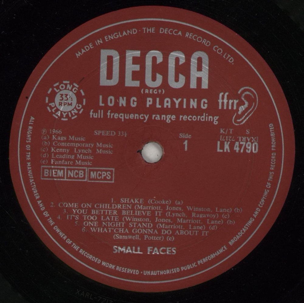 Small Faces Small Faces - 1st (b) - VG UK vinyl LP album (LP record) SMFLPSM647346