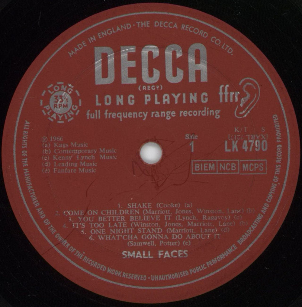 Small Faces Small Faces - 1st - VG UK vinyl LP album (LP record) SMFLPSM802340