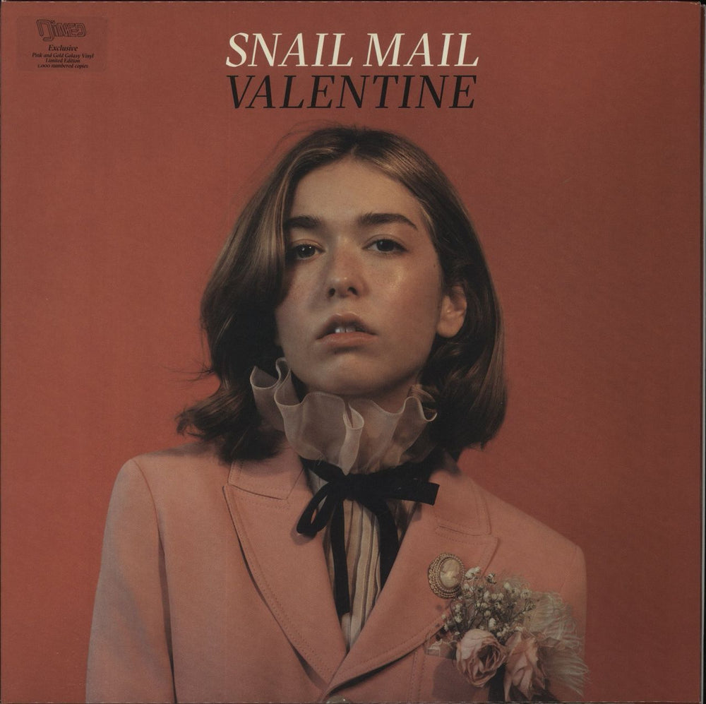 Snail Mail Valentine - Pink and Gold Galaxy Vinyl + Flexi UK vinyl LP album (LP record) OLE1785LP