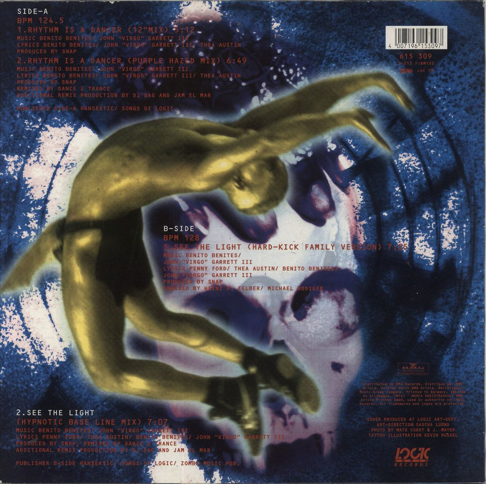 Snap! Rhythm Is A Dancer German 12" vinyl single (12 inch record / Maxi-single) 4007196153097