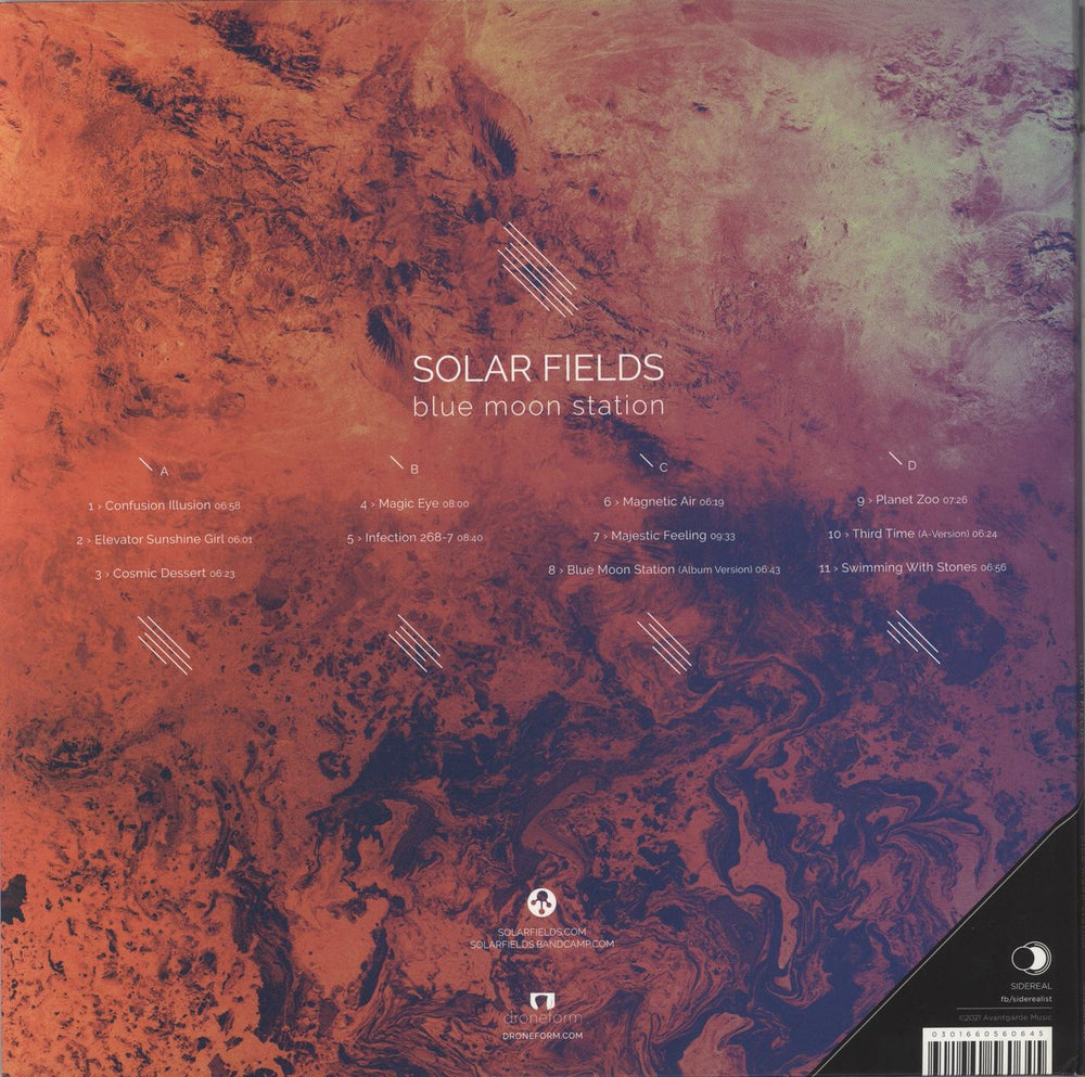 Solar Fields Blue Moon Station - Blue/White Vinyl Italian 2-LP vinyl record set (Double LP Album) 76U2LBL845794