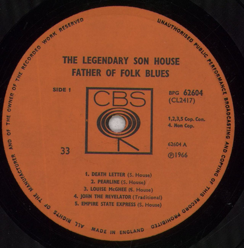Son House Father Of Folk Blues UK vinyl LP album (LP record) S\HLPFA540351