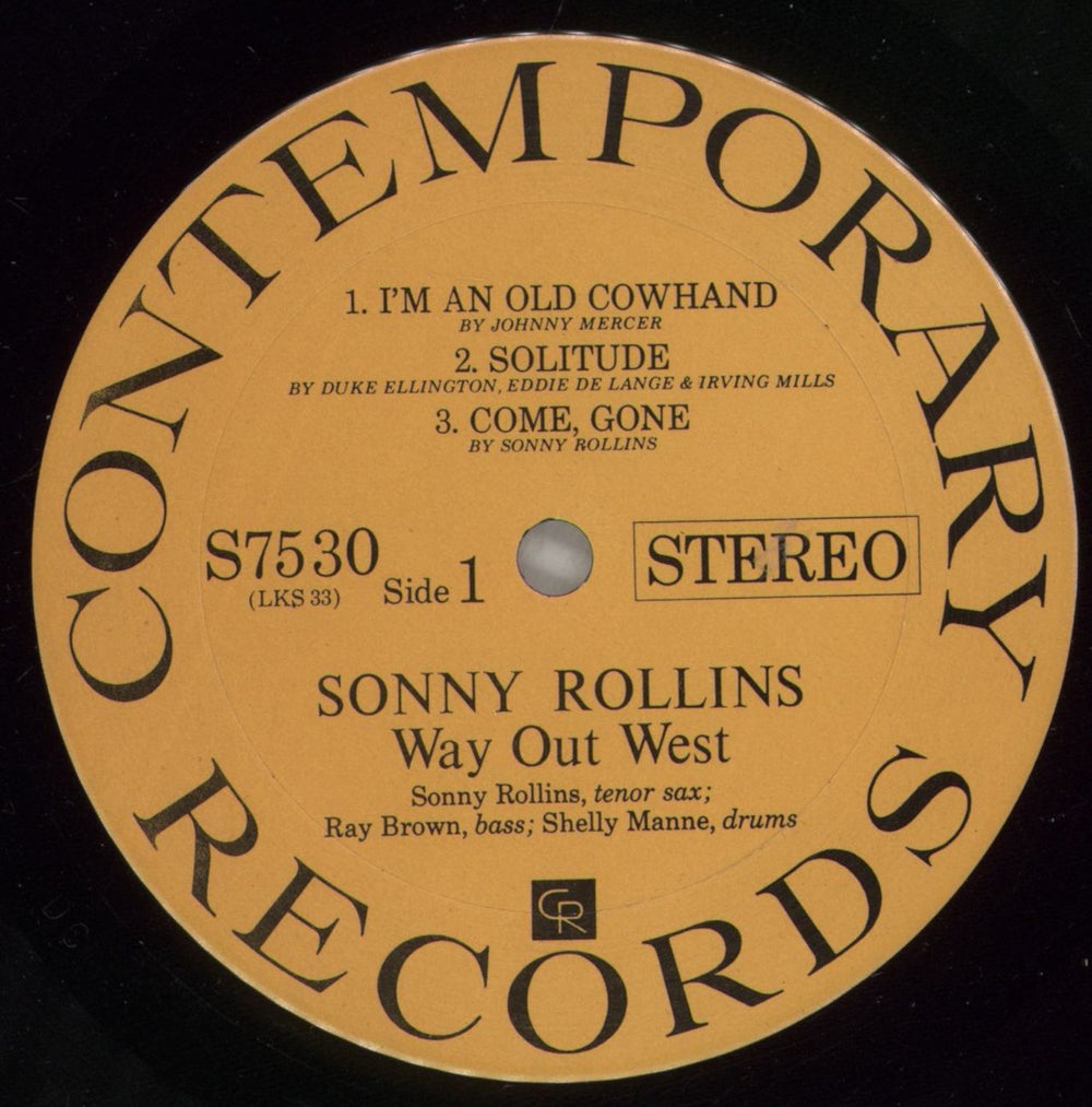 Sonny Rollins Way Out West US vinyl LP album (LP record) SOZLPWA364341