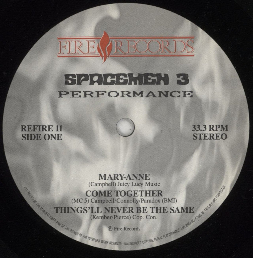 Spacemen 3 Performance UK vinyl LP album (LP record) SP3LPPE601341