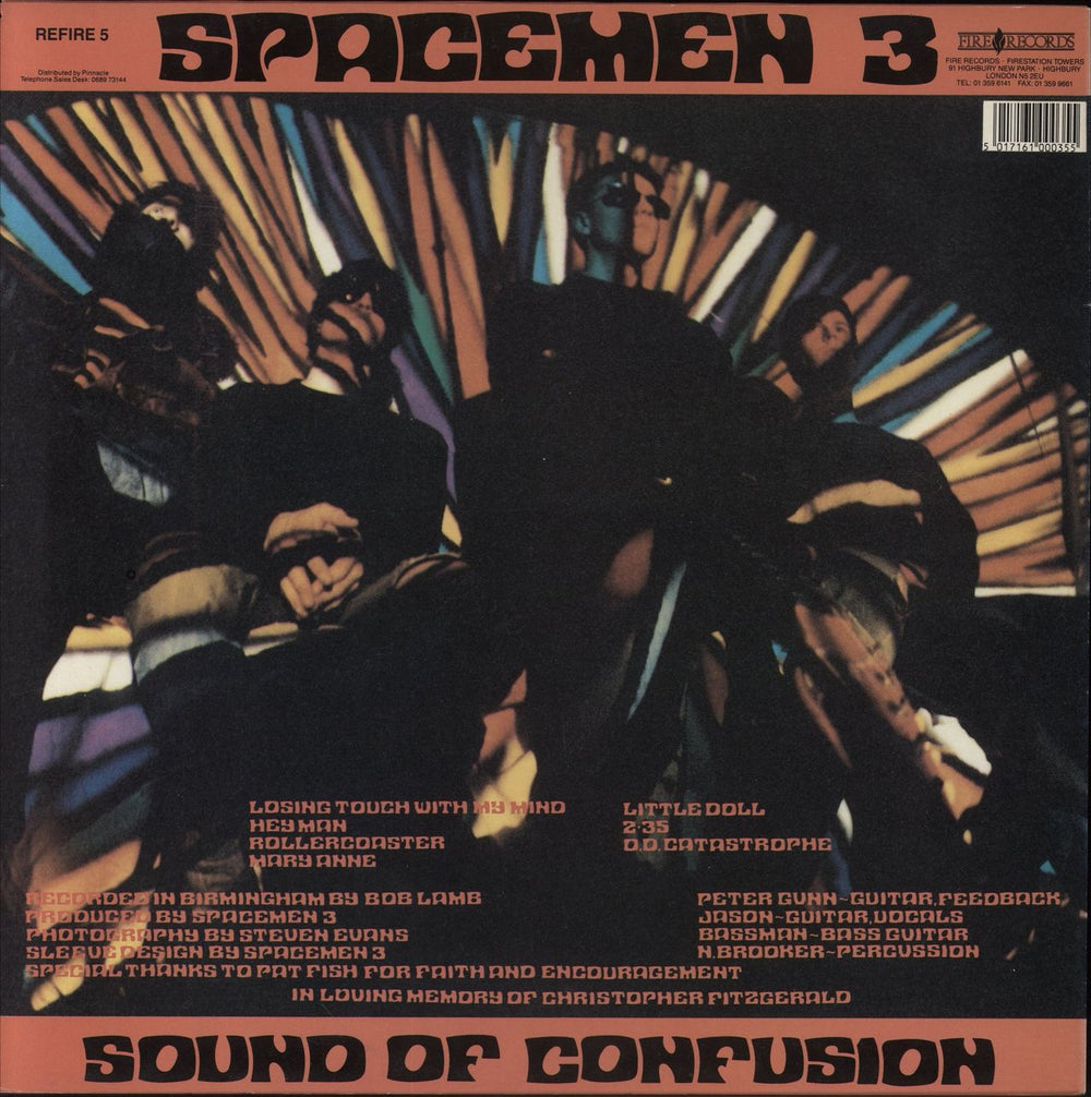 Spacemen 3 Sound Of Confusion + 2 Insert UK vinyl LP album (LP record) 5017161000355