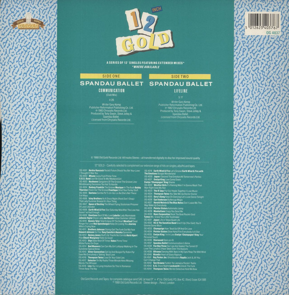 Spandau Ballet Communication - Club Mix UK Promo 12" vinyl single (12 inch record / Maxi-single)