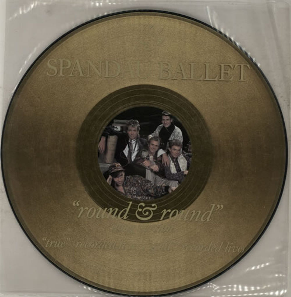 Spandau Ballet Round & Round - Gold Vinyl UK 12" vinyl single (12 inch record / Maxi-single) SPANP12-6