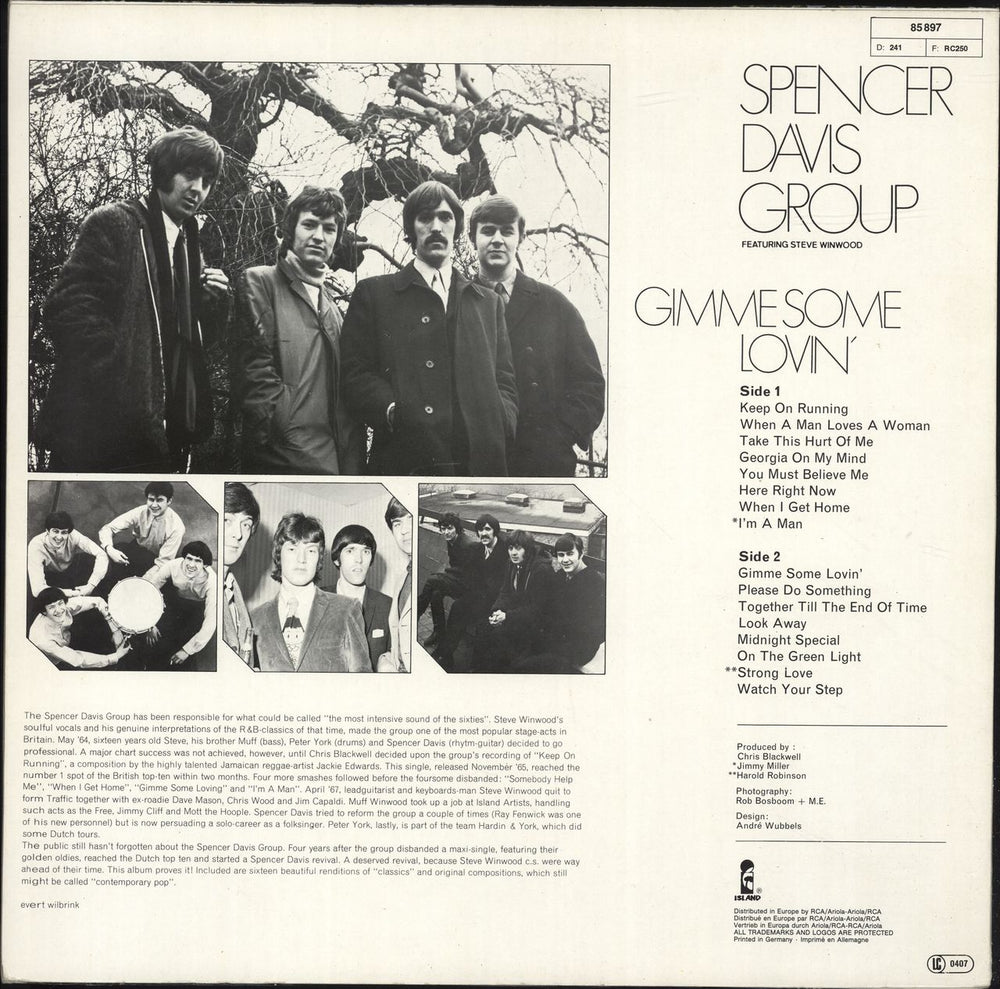 Spencer Davis Group Gimme Some Lovin' German vinyl LP album (LP record)