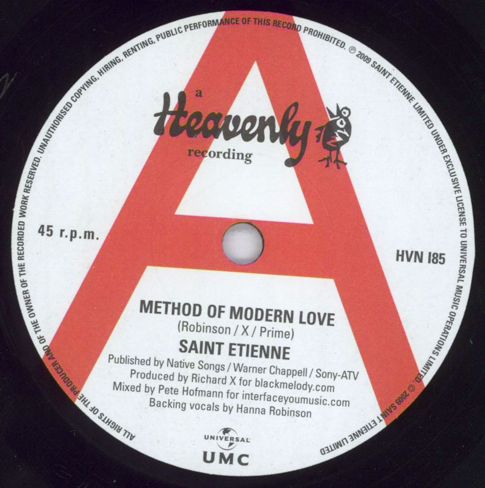 St Etienne Method Of Modern Love UK 7" vinyl single (7 inch record / 45) ETI07ME832443