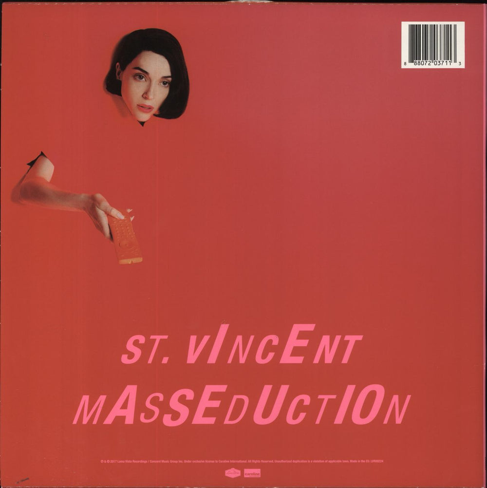 St. Vincent Masseduction - Pink Vinyl UK vinyl LP album (LP record) 888072037113