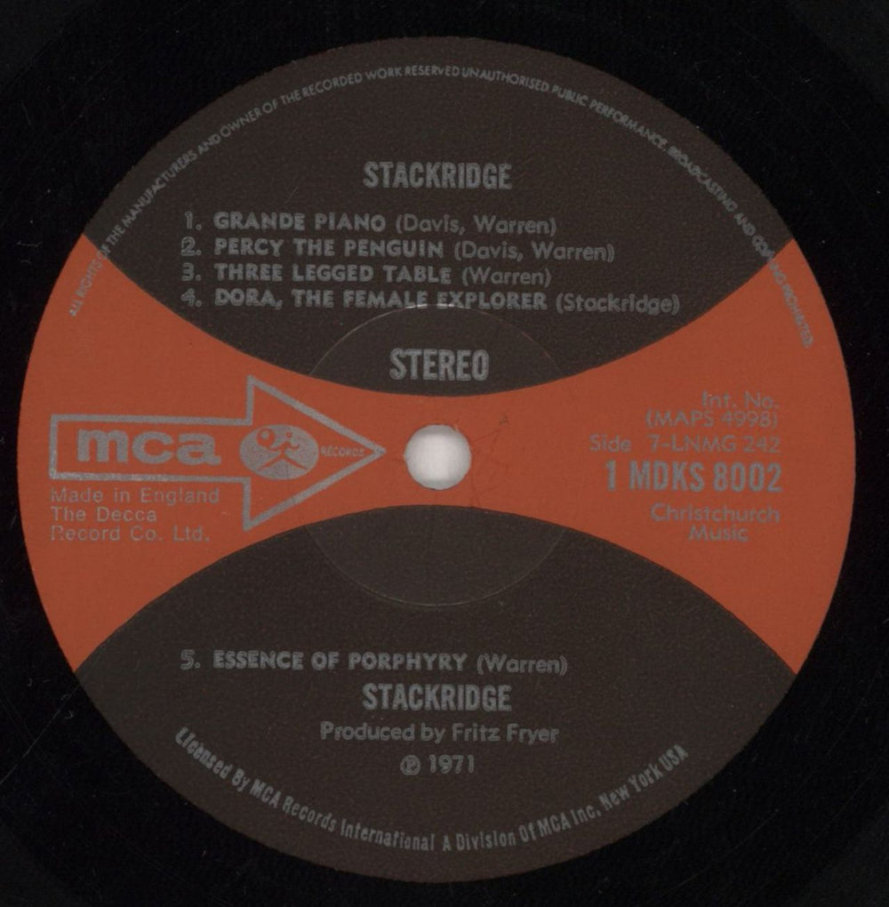 Stackridge Stackridge - 1st Variant - EX UK vinyl LP album (LP record) KRDLPST852357