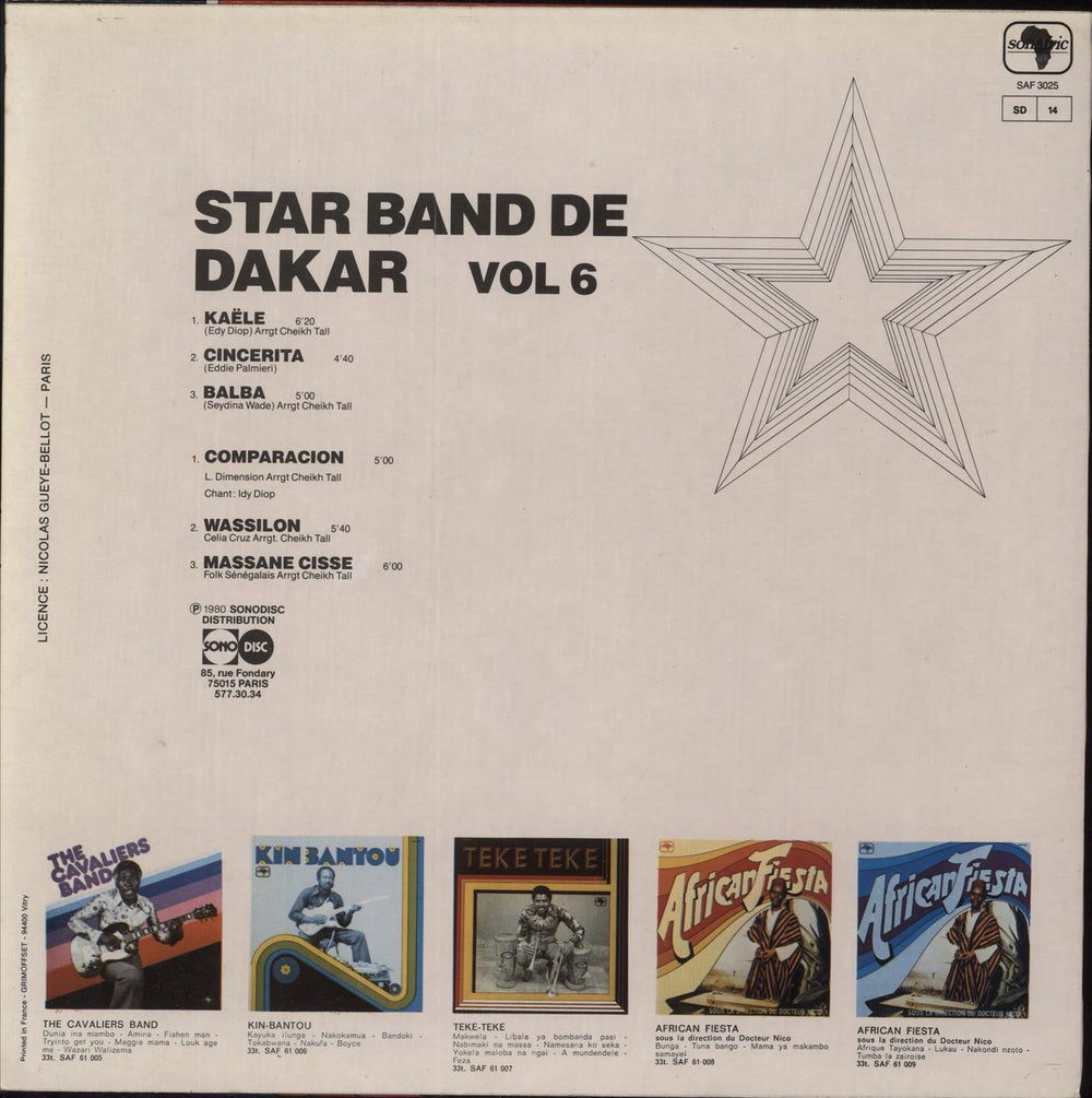 Star Band De Dakar Star Band De Dakar - Vol. 6 French vinyl LP album (LP record)