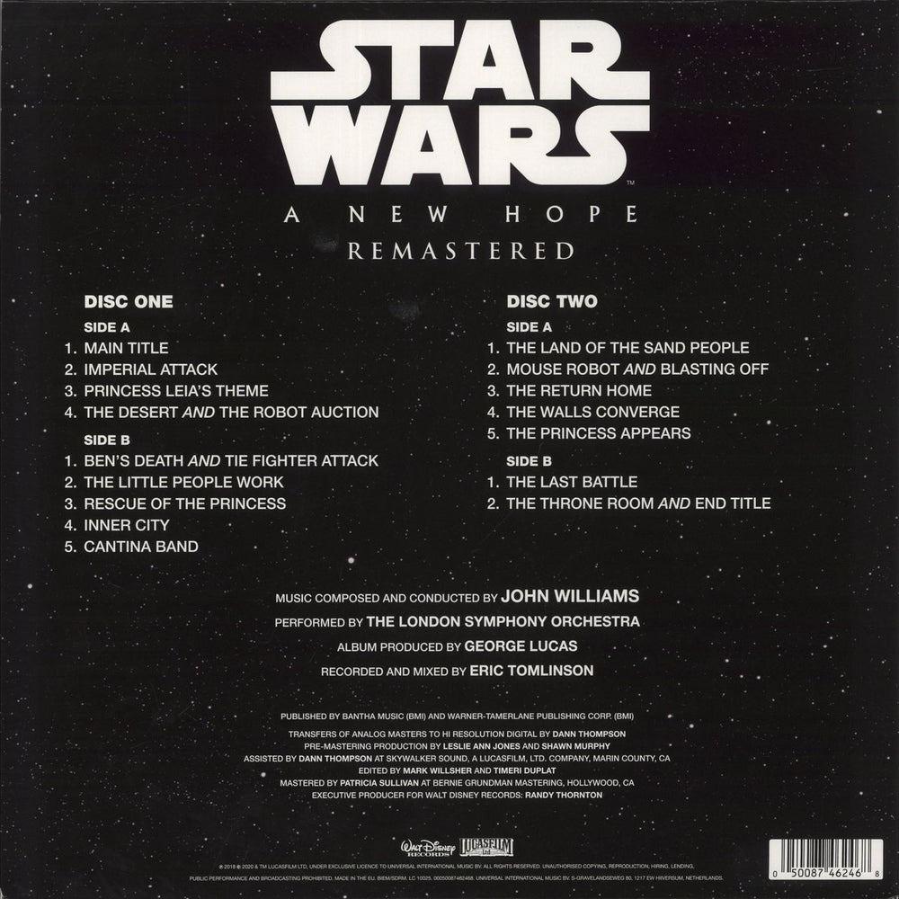 Star Wars Star Wars: A New Hope (Original Motion Picture Soundtrack) UK 2-LP vinyl record set (Double LP Album) 050087462468