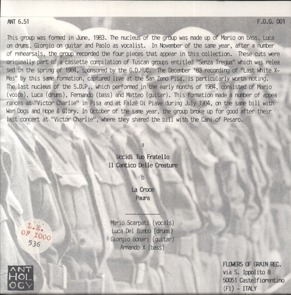 Stato Di Polizia Uccidi Tuo Fratello Italian 7" vinyl single (7 inch record / 45)