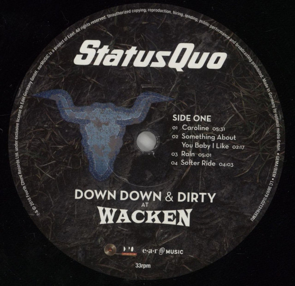 Status Quo Down Down & Dirty At Wacken - 180 Gram Vinyl + DVD UK 2-LP vinyl record set (Double LP Album) QUO2LDO862982