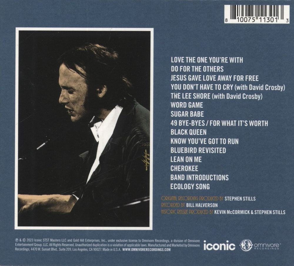 Stephen Stills Live At Berkeley 1971 US CD album (CDLP) 810075113013