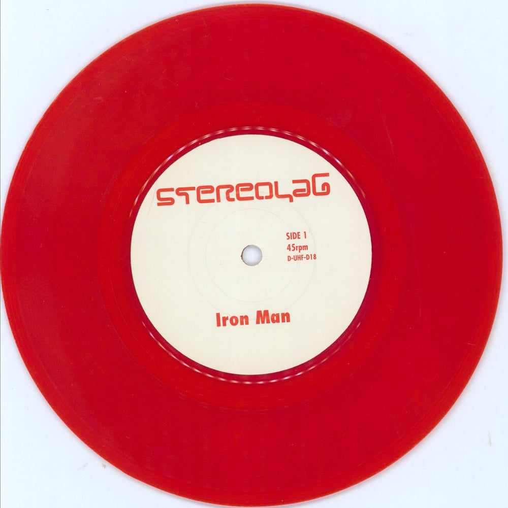 Stereolab Iron Man - Red Vinyl UK 7" vinyl single (7 inch record / 45) STB07IR106261