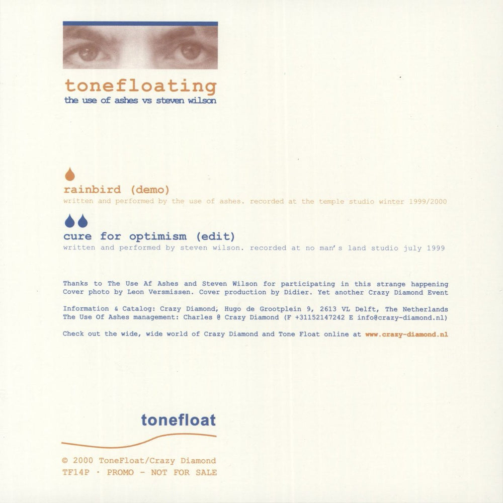 Steven Wilson Tonefloating - Blue & Orange Splatter Vinyl Dutch 7" vinyl single (7 inch record / 45)