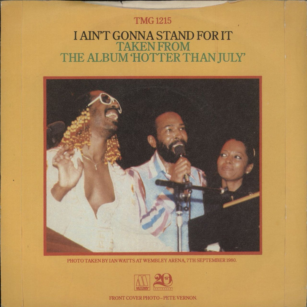 Stevie Wonder I Ain't Gonna Stand For It UK 7" vinyl single (7 inch record / 45)