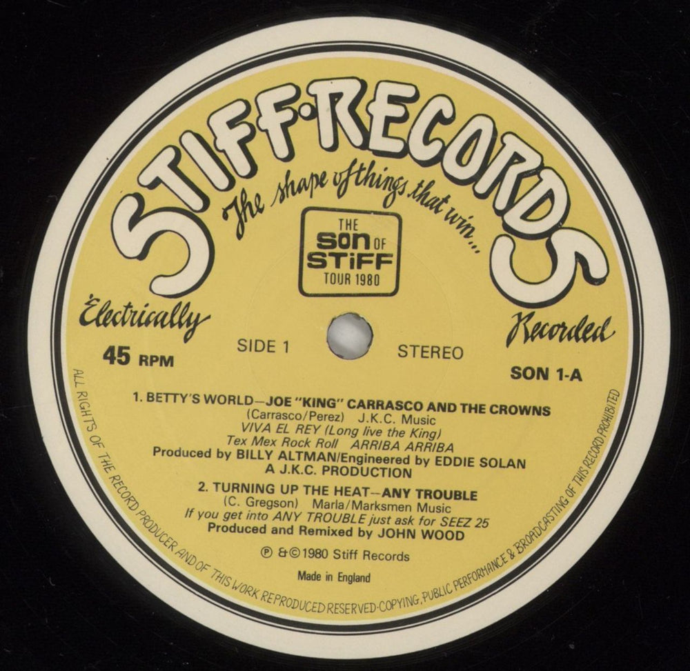 Stiff Records The Son Of Stiff Tour 1980 UK 12" vinyl single (12 inch record / Maxi-single) SX812TH145382