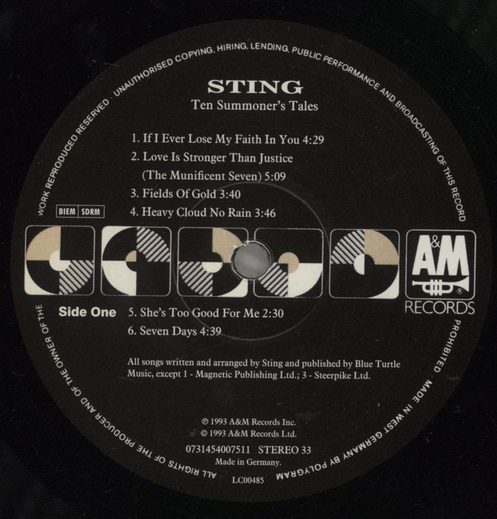 Sting Ten Summoner's Tales - 180 Gram Vinyl German vinyl LP album (LP record) STILPTE879678
