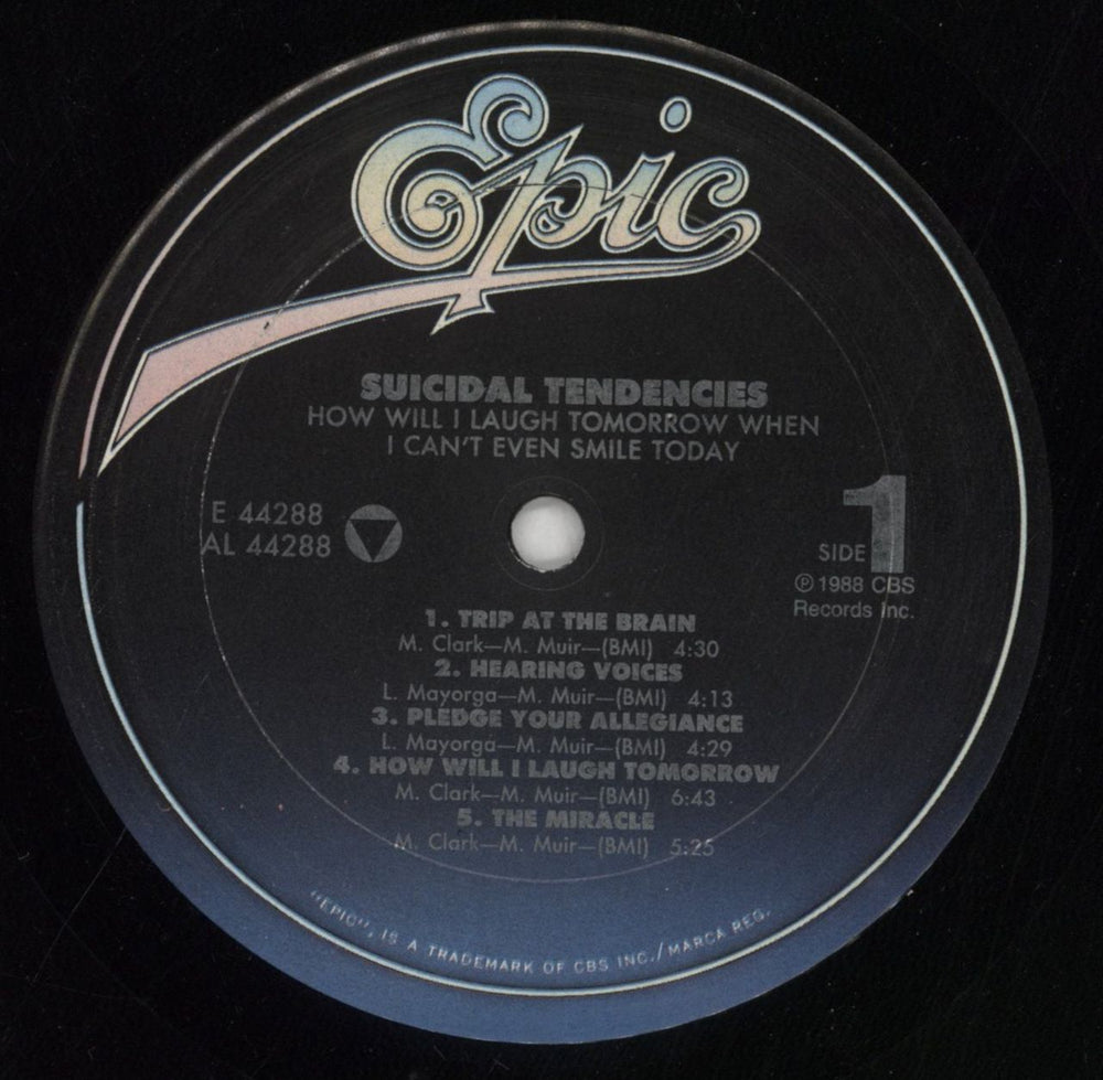 Suicidal Tendencies How Will I Laugh Tomorrow When I Can't Even Smile Today - Promo Stamped US Promo vinyl LP album (LP record) SUILPHO849987