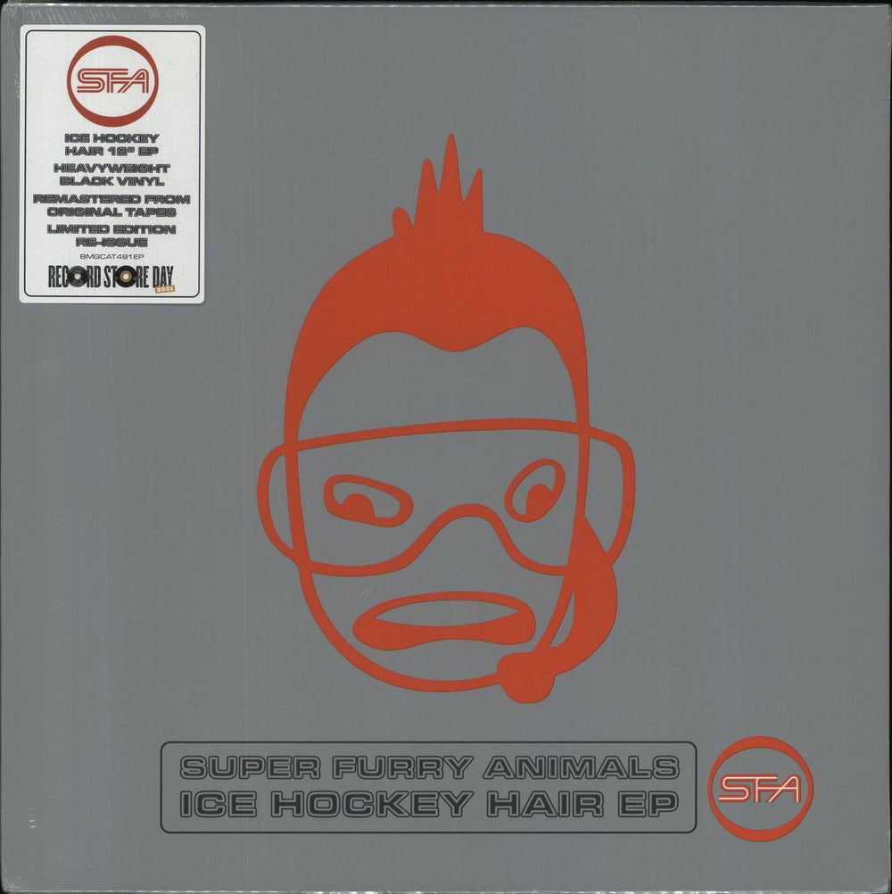 Super Furry Animals Ice Hockey Hair EP: Remastered - RSD21 - Sealed UK 12" vinyl single (12 inch record / Maxi-single) BMGCAT491EP