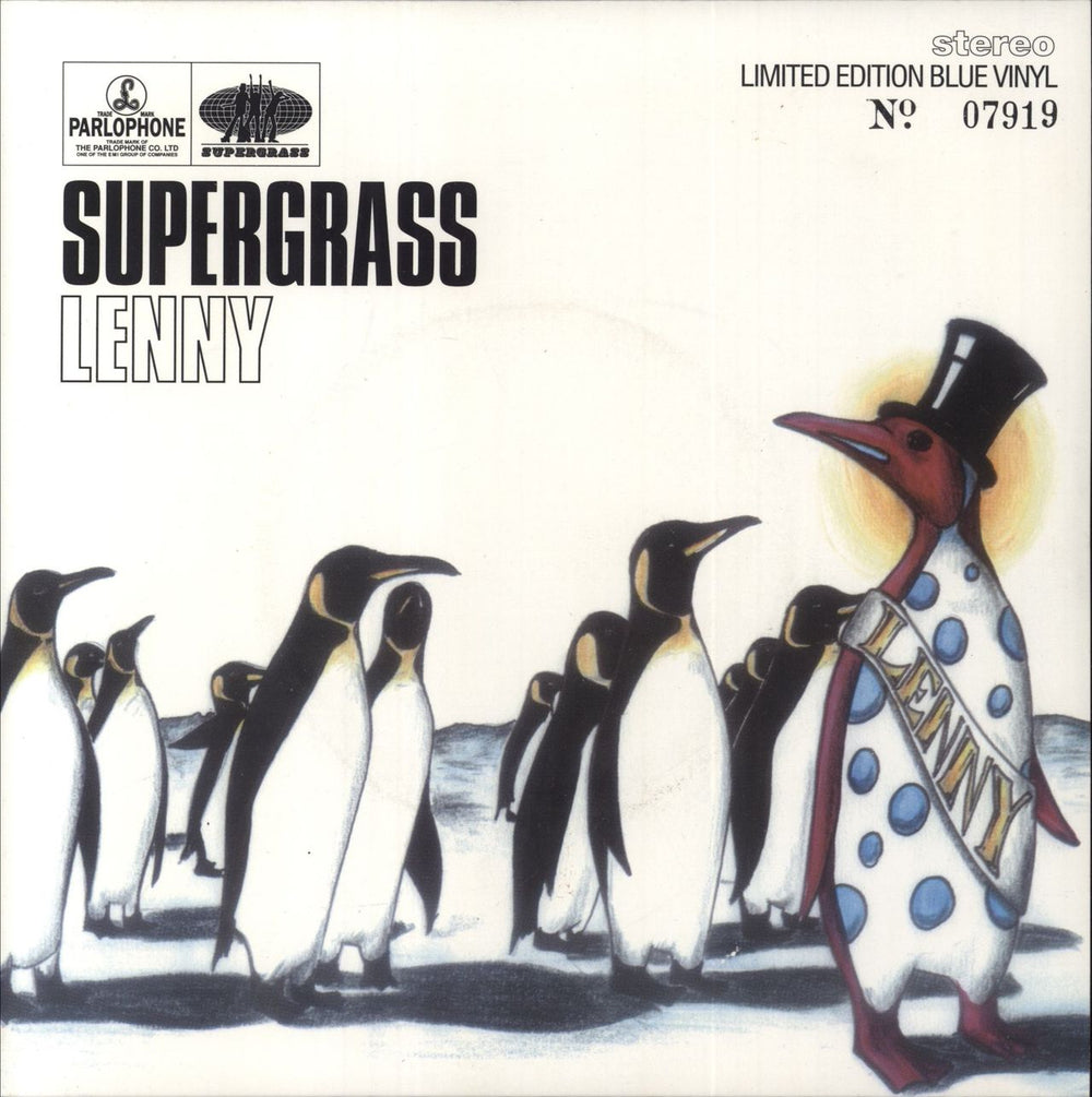 Supergrass Lenny - Blue Vinyl UK 7" vinyl single (7 inch record / 45) RS6410