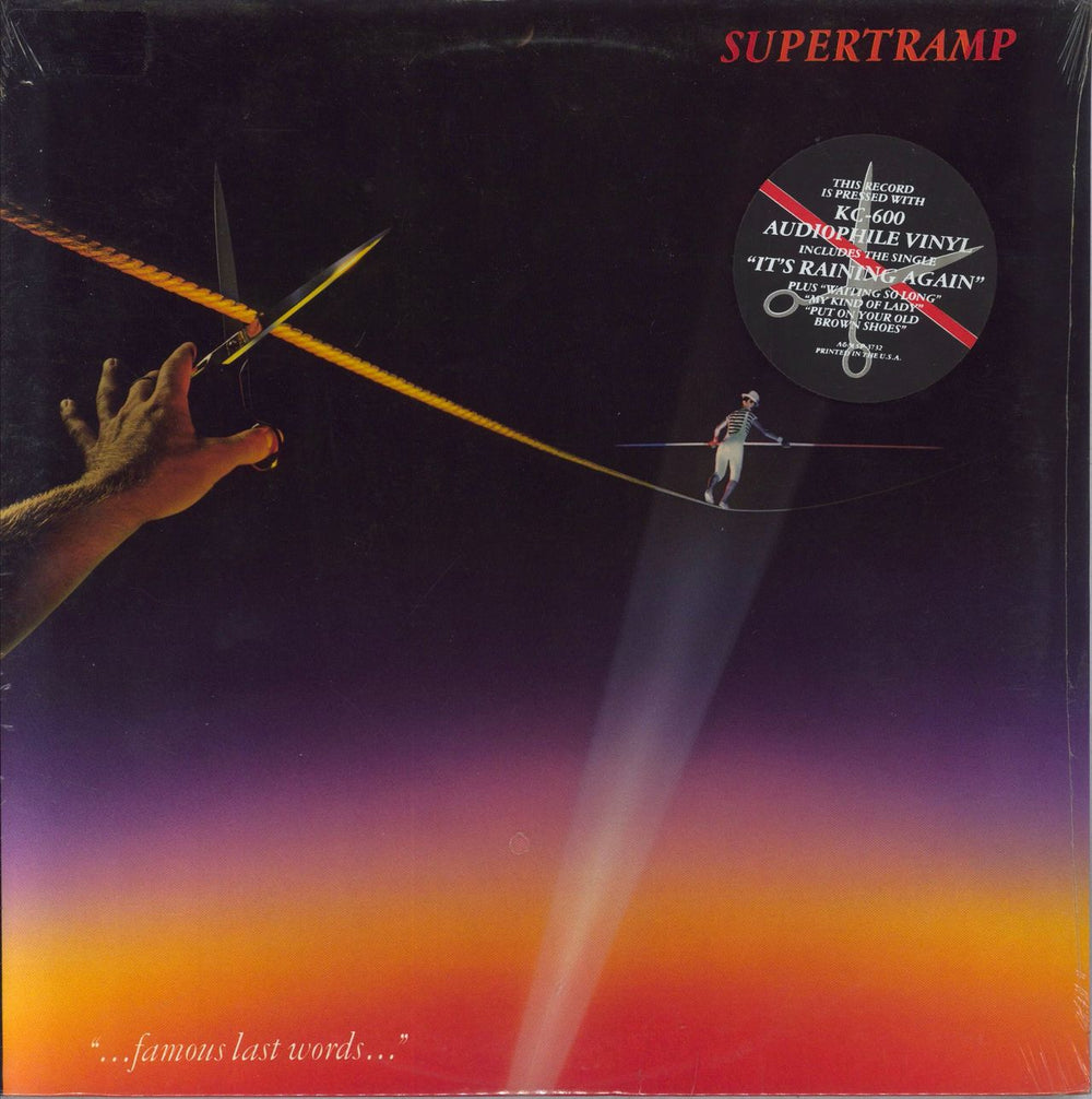 Supertramp Famous Last Words - Sealed US vinyl LP album (LP record) SP-3732