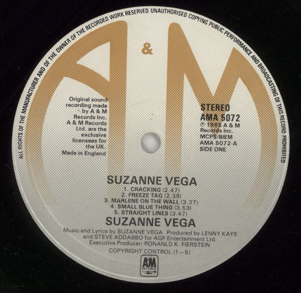 Suzanne Vega Suzanne Vega + Lyric Inner UK vinyl LP album (LP record) VEGLPSU179680