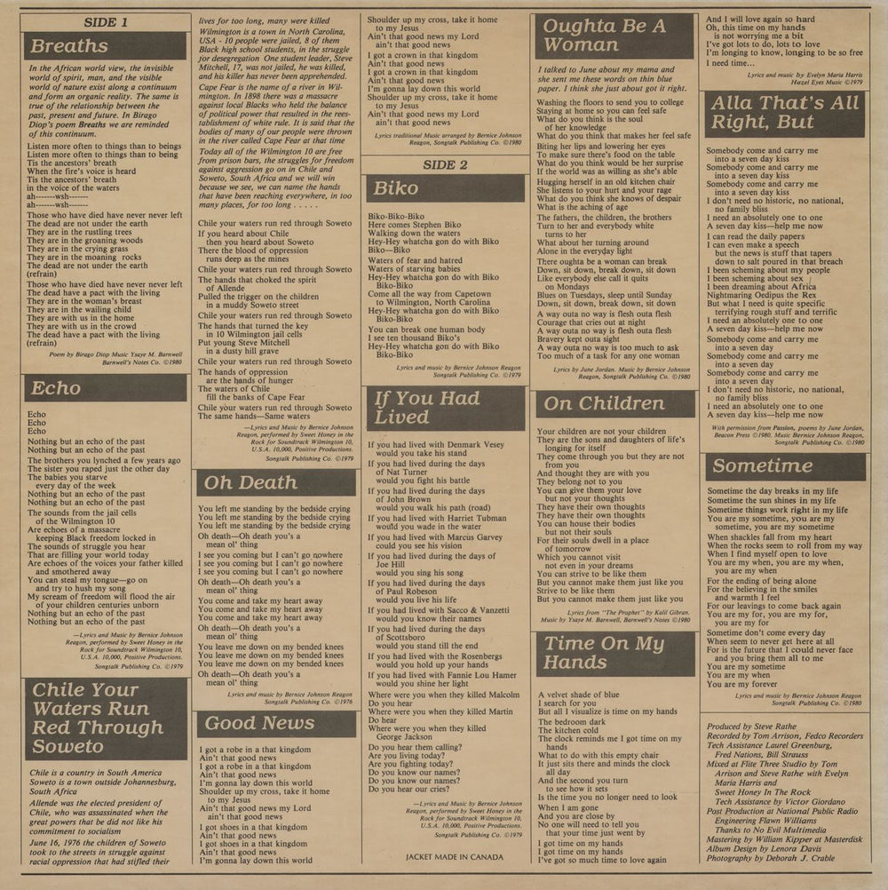 Sweet Honey In The Rock Good News US vinyl LP album (LP record)