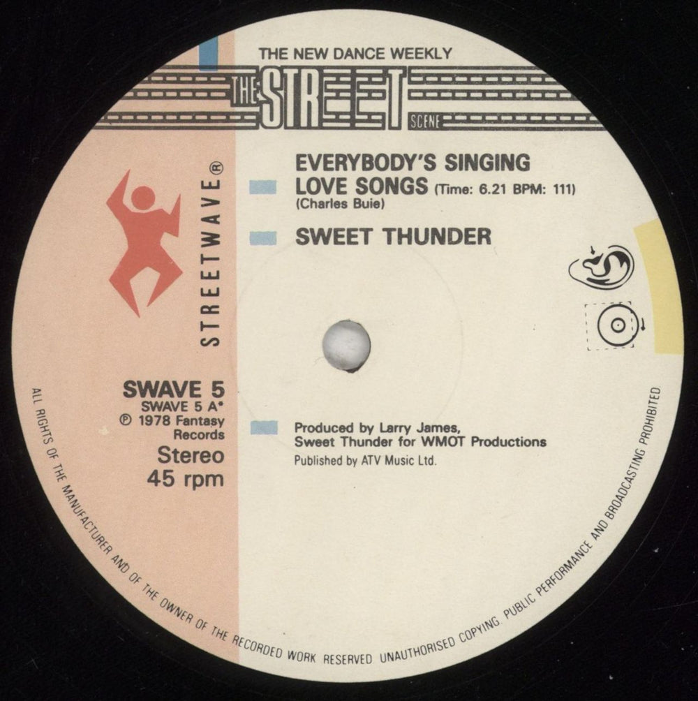 Sweet Thunder Everybody's Singin' Love Songs UK 12" vinyl single (12 inch record / Maxi-single) 4XQ12EV852220