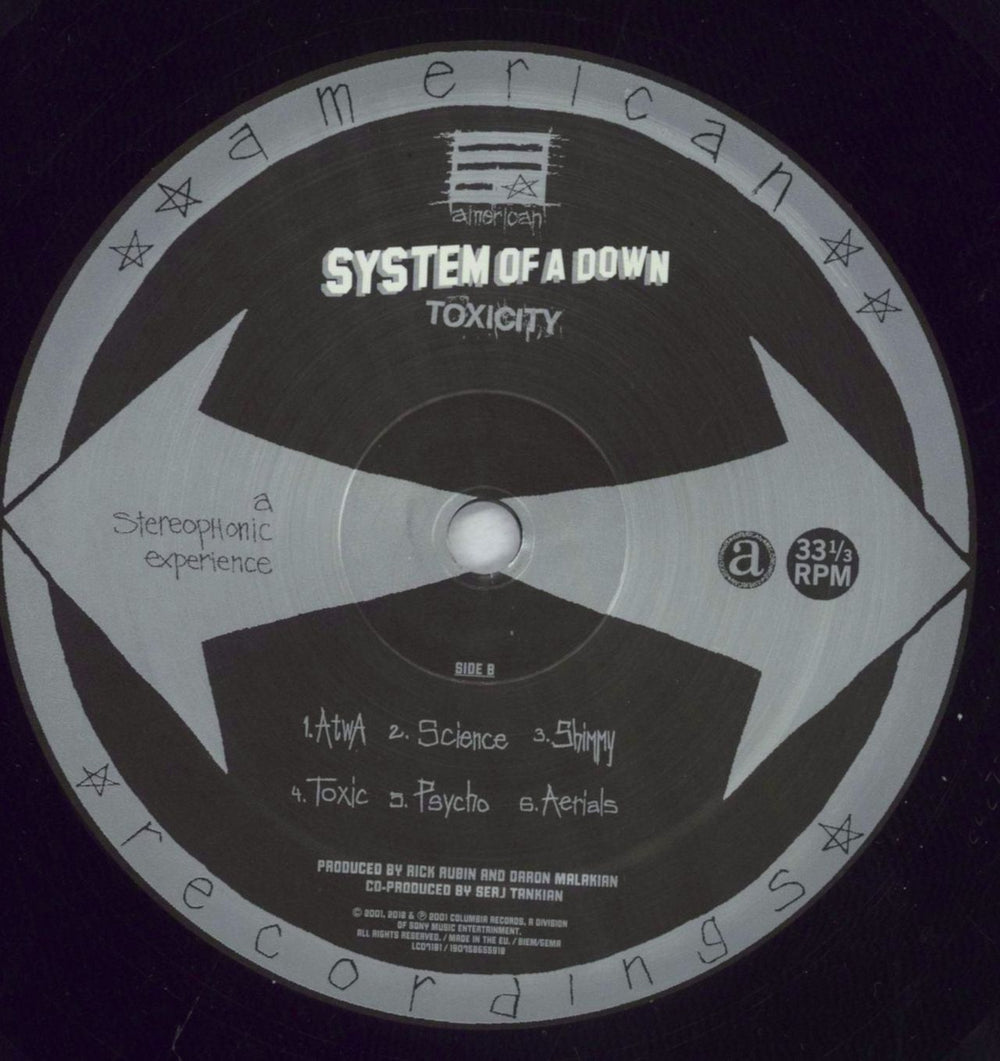 System Of A Down Toxicity US Vinyl LP — RareVinyl.com