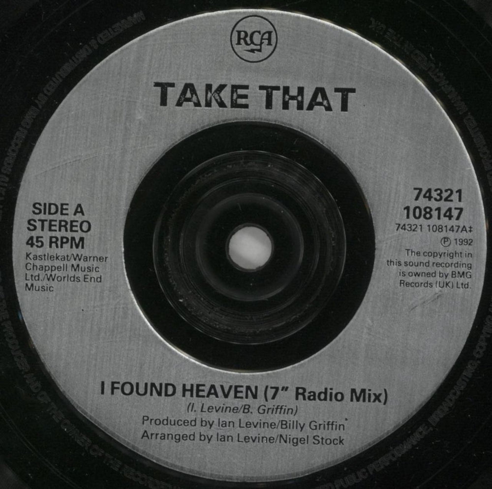 Take That I Found Heaven - Poster Sleeve UK 7" vinyl single (7 inch record / 45) TAK07IF19595