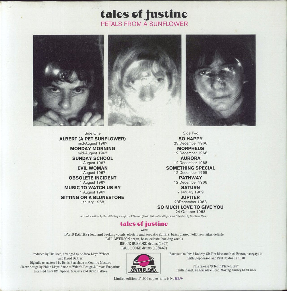 Tales Of Justine Petals From A Sunflower UK vinyl LP album (LP record)