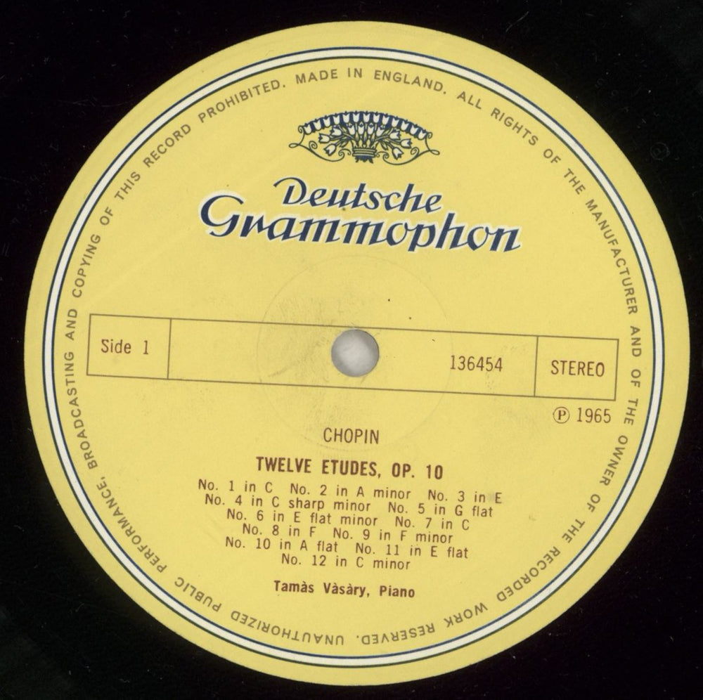 Tamás Vásáry Frédéric Chopin: Études Op.10 / Op.25 UK vinyl LP album (LP record) W2MLPFR878373