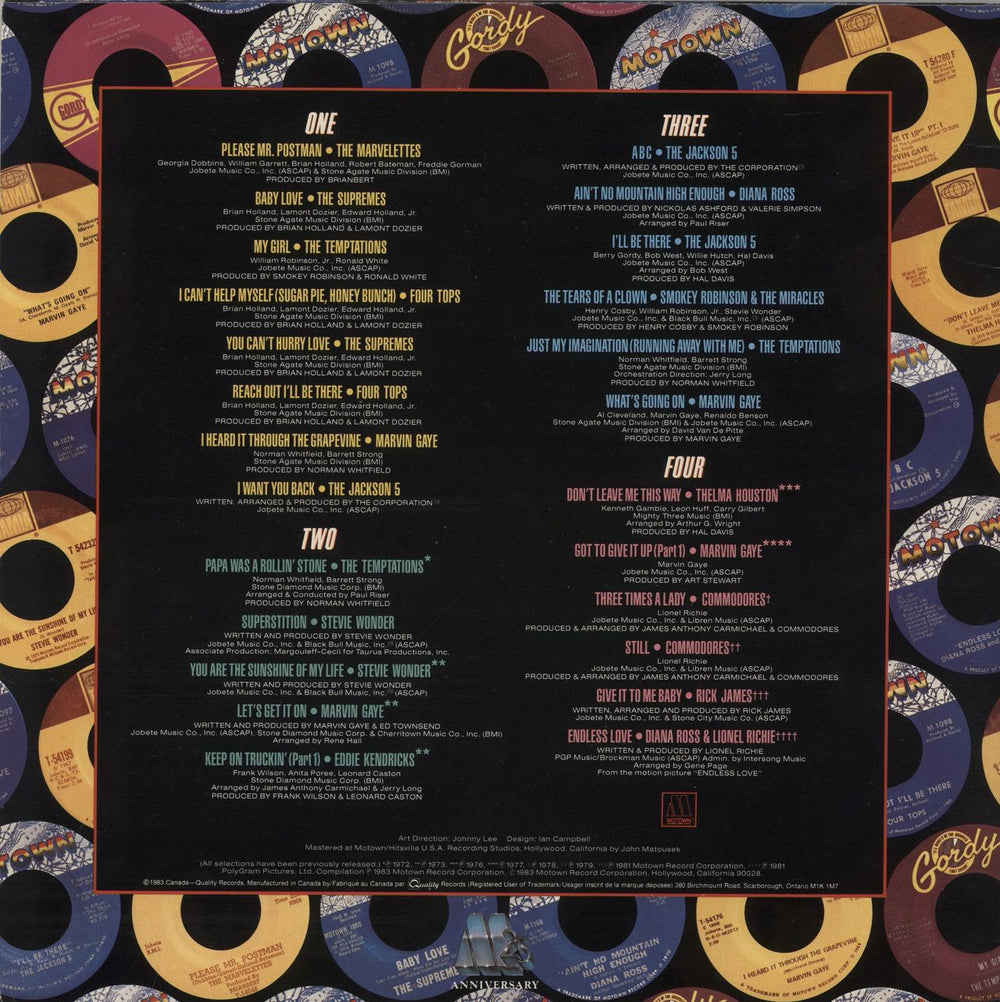 Tamla Motown 25 U.S. No.1 Hits From 25 Years Canadian 2-LP vinyl record set (Double LP Album)