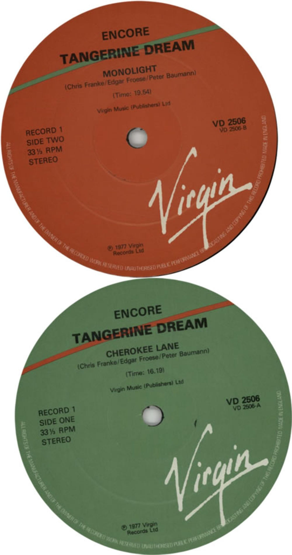 Tangerine Dream Encore UK 2-LP vinyl record set (Double LP Album) TAN2LEN594086